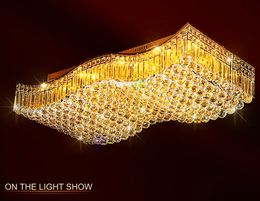 rectangular crystal chandelier lights fixture simple ceiling LED light source design for room LLFA