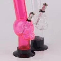 Mix-Colored Acrylic Bong Hookah Shisha Smoking Metal Pipe Glass Bong Bubblers Tocabbo Water Pipe,Color and style random delivery