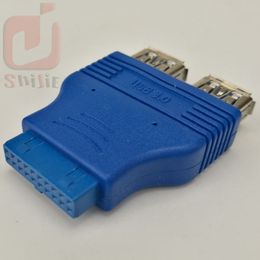 20 Pin 20Pin to 2 USB 3.0 USB3.0 Female Cable Adapter Conenector Computer Mainboard 19Pin to USB Adapter Converter HY218 100ps/lot