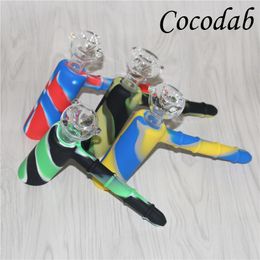 Silicone Hammer hand pipe water pipes percolator Silicone bubbler smoking pipes silicone Cigarette Philtre Oil Dab rig showerhead bongs DHL