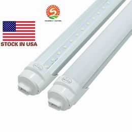 Stock in factory T8 8ft 45W R17D led tube lights 2400mm 192leds SMD2835 4800LM super bright led fluorescent fixture AC85-265V