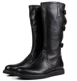 mens knee high leather boots uk