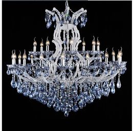 Free Shipping Luxurious Blue White Chandeliers Crystal Clear Vintage chrystal chandelier Hotel Lighting Pendelleuchte lamp for Home Lights