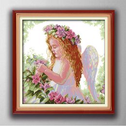 A Beautiful Angel , Gracious style Cross Stitch Needlework Sets Embroidery kits paintings counted printed on canvas DMC 14CT /11CT