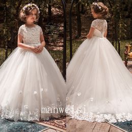 Floral Flower Girl Dresses Cheap Child Pageant Dresses Beautiful Flower Girl Wedding Dresses