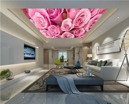 Custom any size Roses ceiling mural 3d wallpaper 3d wall papers for tv backdrop ceilings