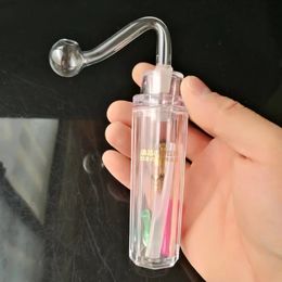Acrylic Transparent Handle Pot Glass Bongs Accessories , Glass Smoking Pipes colorful mini multi-colors Hand Pipes Best Spoon glas