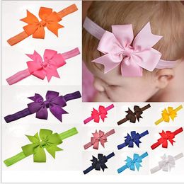 Baby bowknot Hair band 20 Colour silk Hair rope band knitted elastic headband Head Bands baby Hair band