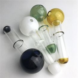 Thick Pyrex XXL Large Glass Oil Burner Pipe with 40mm Colorful Bowls Filter Tips 4.8 Inch Mini Cheap Hand Pipes