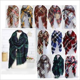 Plaid Scarves Women Lattice Blankets Grid Tassel Wrap Oversized Cheque Shawl Tartan Cashmere Scarf Winter Neckerchief Fashion Accessorie B228