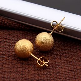 Sky talent bao 10mm Women Fashion Natural Jewelry 24K Gold GF Earring Wedding New Ethiopian Round Stud Earrings For Baby Girls