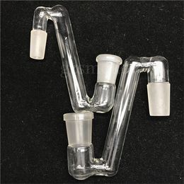 Pipe de verre en verre tuyau de descente d'adaptateur bangs tuyaux en verre deux fonction mâle à femelle 14mm adaptateurs 19mm fumer accessoires narguilé