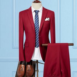 High Quality Suits men's jackets + trousers fashion wedding business male suits (Jacket + pants + vest) custom made