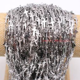 NEW on sale 5meter /lot wholesale Jewellery Finding Chain silver Stainless Steel Strong Cross chain marking Women Men Fashion Bling