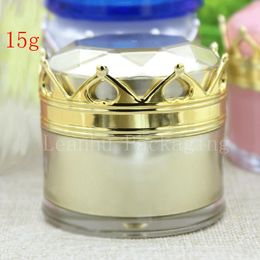 High-grade crown bottle 15g acrylic cream bottle cosmetics packaging cream bottle empty 15cc skin filling bottles