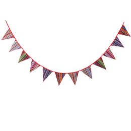 outdoor pennant banner UK - 12 Flags 3.2m Outdoor Tent Ethnic Style Polyester Fabric Bunting Pennant Flags Banner Garland Wedding Birthday Party Decoration