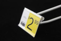 100 pcs Width 45mm hook hanger label holder wire shelf price talker ticket sign PVC clip tag holder hook price tag frame
