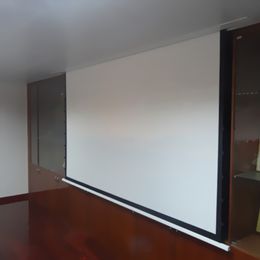 4:3 Recessed ceiling electric projector screen built in projector inceiling screen with fiberglass, RF remote control
