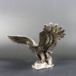 antique drawing room Canada - superb rare old Tibet silver carved exquisite majestic eagle statue china craft