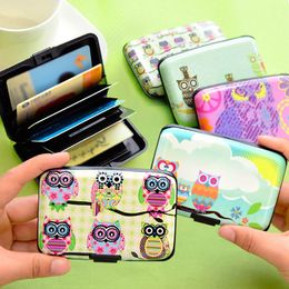 2017 Cute Owl Printed Wallet Case Credit Card Holder 7 Cards Slots Theft Proof with Extra Security Layers LZ0509