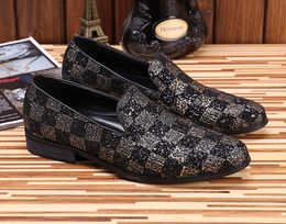 Cow Leather Men Flats Shoes Pointed Toe Business Dress Shoes Men Grain Leather Shallow Shoes New Design Flats