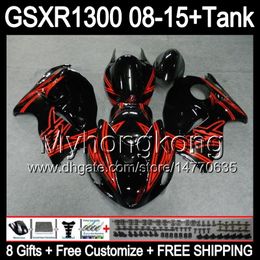 8gifts For SUZUKI Hayabusa GSXR1300 2008 2009 2010 2011 14MY144 gloss red GSXR-1300 GSX R1300 GSXR 1300 2012 2013 2014 2015 black Fairing