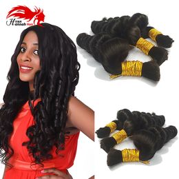 7A Brazilian Hair mini Braiding Bulk Hair Loose Wave Hair Bulk For Braiding Bundles Deep Loose Wave Brazilian