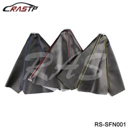 -RASTP Allgemein- Auto Auto Stich Leder Carbon Fiber JDM Schaltknauf Shifter-Boot-Abdeckung für MT / AT Sport LS-SFN001