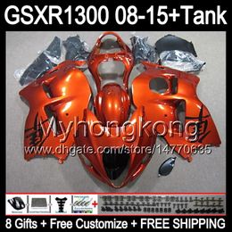 8gifts For SUZUKI Hayabusa GSXR1300 2008 2009 2010 2011 14MY151 gloss orange GSXR-1300 GSX R1300 GSXR 1300 2012 2013 2014 2015 black Fairing