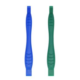 118mm Blue Green Carbon Fiber Hardened Plastic Double-ended Pry Repair Tool Opening Tools Crowbar Spudger for Cell Phone Tablet PC 1000pcs