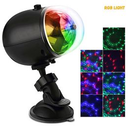 Portable Laser Stage Lights RGB Three dimensional circular wheel Lighting Mini DJ Laser For Christmas Party Home Wedding Club Projector