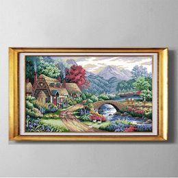 Beautiful Farm scene , DIY handmade Cross Stitch Needlework Sets Embroidery kits paintings counted printed on canvas DMC 14CT /11CT