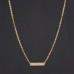 50pcs/lot European Star Brand Simple Elegant Pendant Necklace Gold Plated Alloy Bar Single Paragraph Short Chians Necklace