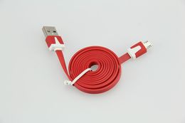 1M 2M 3M Colourful Flat Noodle Micro Usb Sync Data & Charge Cable For Samsung S3 S4 S5 for HTC Nokia Android phones 500pcs/lot