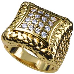 create diamond ring NZ - Men's 18k gold Filled created diamond engagement wedding ring R105 size 9-12