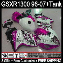 8gift For SUZUKI Hayabusa GSXR1300 96 97 98 99 00 01 13MY111 gloss rose GSXR 1300 GSX-R1300 GSX R1300 02 03 04 05 06 07 Fairing rose black