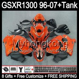 8gift For SUZUKI Hayabusa GSXR1300 96 97 98 99 00 01 gloss orange 13MY36 GSXR 1300 GSX-R1300 GSX R1300 02 03 04 05 06 07 TOP black Fairing