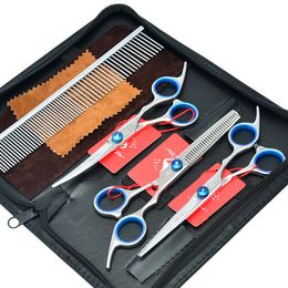 7.0Inch Meisha Professional Pet & Dog Grooming Scissors Kits JP440C Straight & Curved Shears & thinning scissors with comb,HB0034