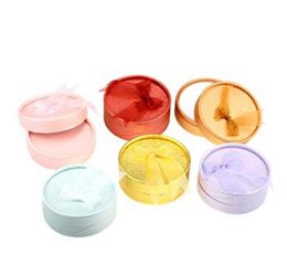 12PCS (3 2/8"x3 2/8"x1 3/8" Random Color Round Ribbon Bow Jewelry Box Gift Box for Ring Earrings Necklace Bracelet Jewelry Display Package