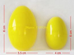 Free Shipping Plastic Easter Eggs 4x6cm & 8x5.5cm For Wedding Party decoration Plastic Toy Capsule Solid Colorful eggs toys