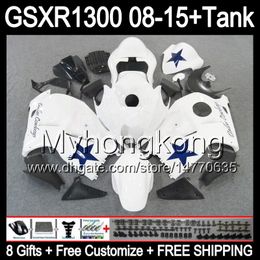 gloss black 8gifts For SUZUKI Hayabusa GSXR1300 08 15 GSXR-1300 14MY81 GSXR 1300 GSX R1300 08 09 10 11 12 13 14 15 Fairing white black Kit