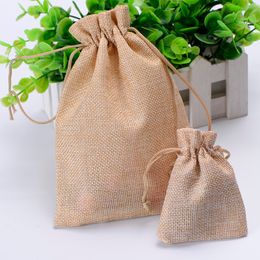 50pcs/Lot Gift Wrap Linen Bag Drawstring Wedding&Christmas Packaging Pouchs & Bags Small Jewellery Sachet &Mini Jute bags