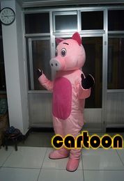 high quality Real Pictures Deluxes Pink pig mascot costume US dollars mascot costume Adult Size factory direct free shipping
