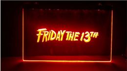 b-282 friday the 13 beer bar pub club 3d signs LED Neon Light Sign home decor crafts