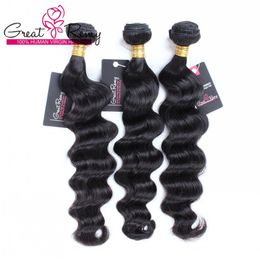 greatremy 9a black color brazilian virgin hair bundle deals loose deep wave human hair weave fashion for women