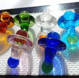 2017 Colourful Universal Solid Glass UFO Carb Caps Cute Dome for quartz banger nails glass water pipes free shipping