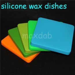 boxes High quality square flat silicone custom containers for wax Novelty Pizza Concentrate Jar hot popular silicone wax jar