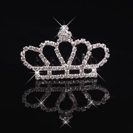 Girls Crowns With Rhinestones Wedding Jewellery Bridal Headpieces Birthday Party Performance Pageant Crystal Tiaras Wedding Accessories #BW-T024