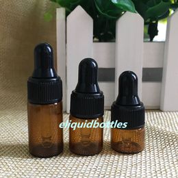 1ml 2ml 3ml Glass Sampling Storage Small Glass Vials E Liquid Dropper Bottle For Essential Oil Wholesale Amber Glass E Juice Bottle Via-DHL