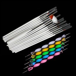 Wholesale 20Pcs Nail Art Salon Design Set Dotting Painting Drawing Polish Brushes Pen Tools Chic Design